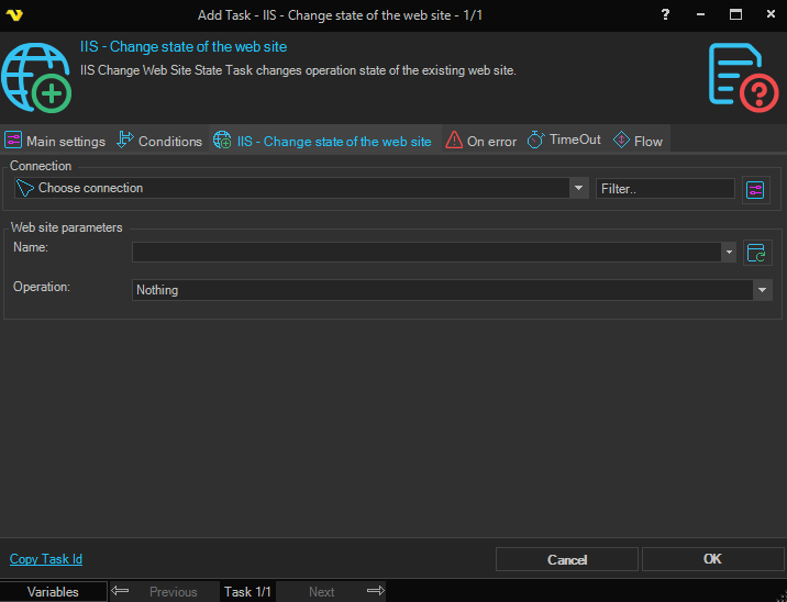 change-website-state | VisualCron Documentation