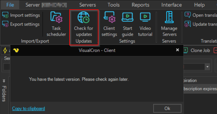 check-for-updates | VisualCron Documentation