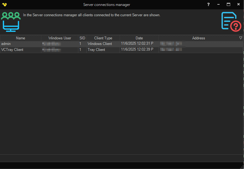 main-client-connections | VisualCron Documentation
