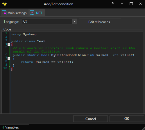 condition-dot-net | VisualCron Documentation