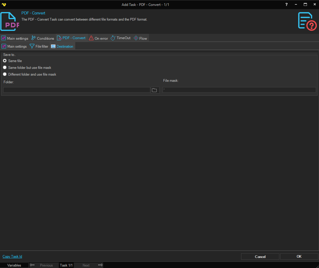 convert | VisualCron Documentation