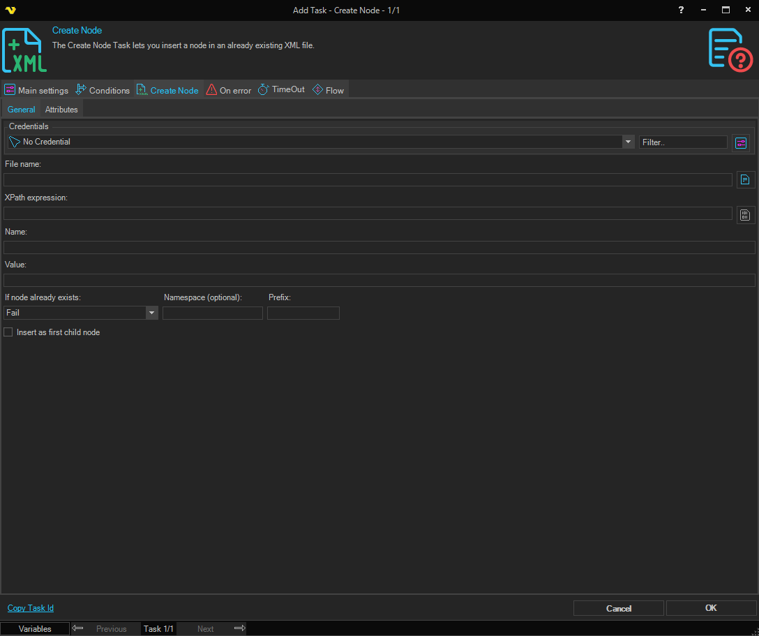 create-node | VisualCron Documentation