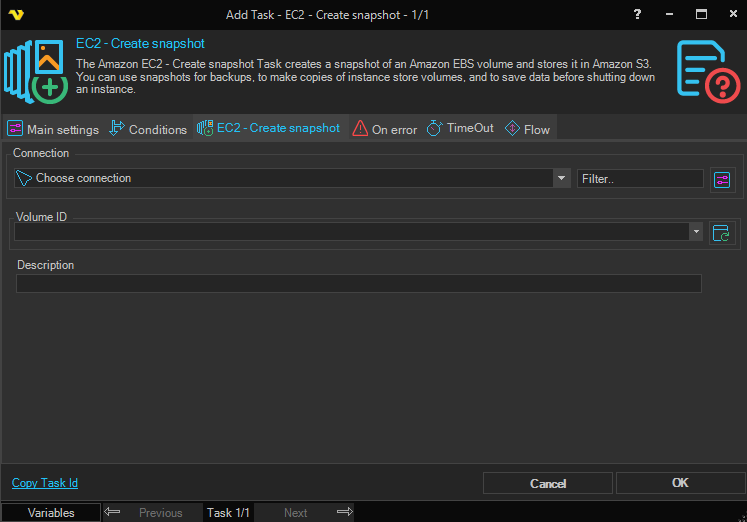 create-snapshot | VisualCron Documentation