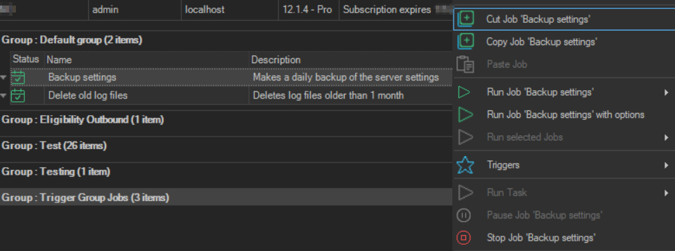 cut-job | VisualCron Documentation