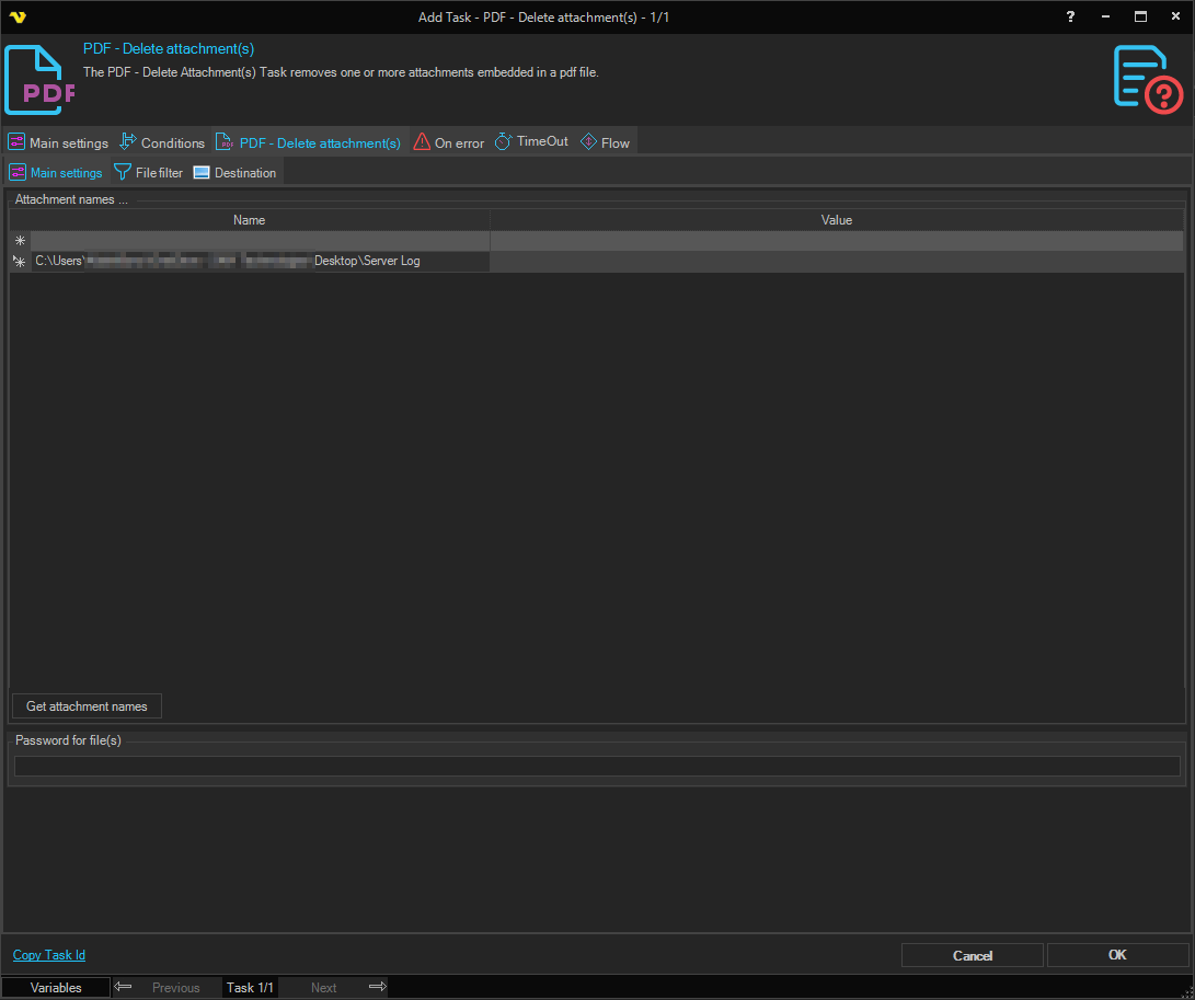 delete-attachment | VisualCron Documentation