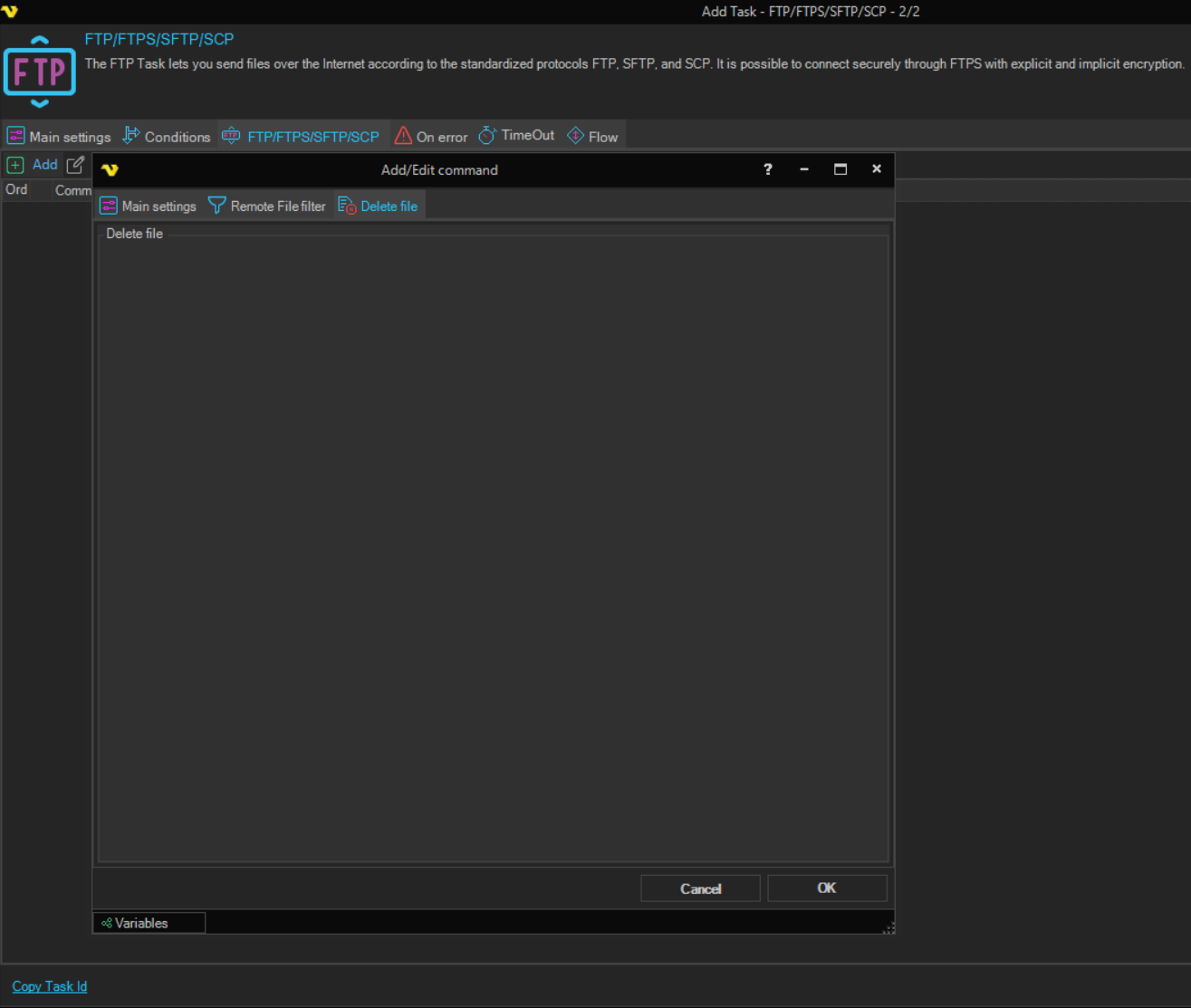 command-delete-files | VisualCron Documentation