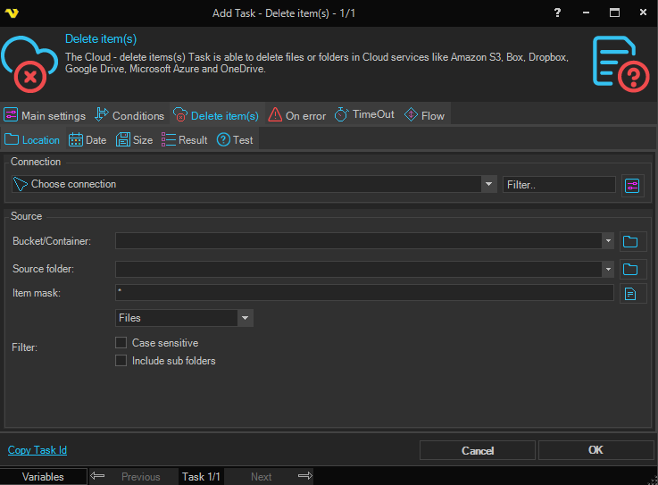 delete-item | VisualCron Documentation