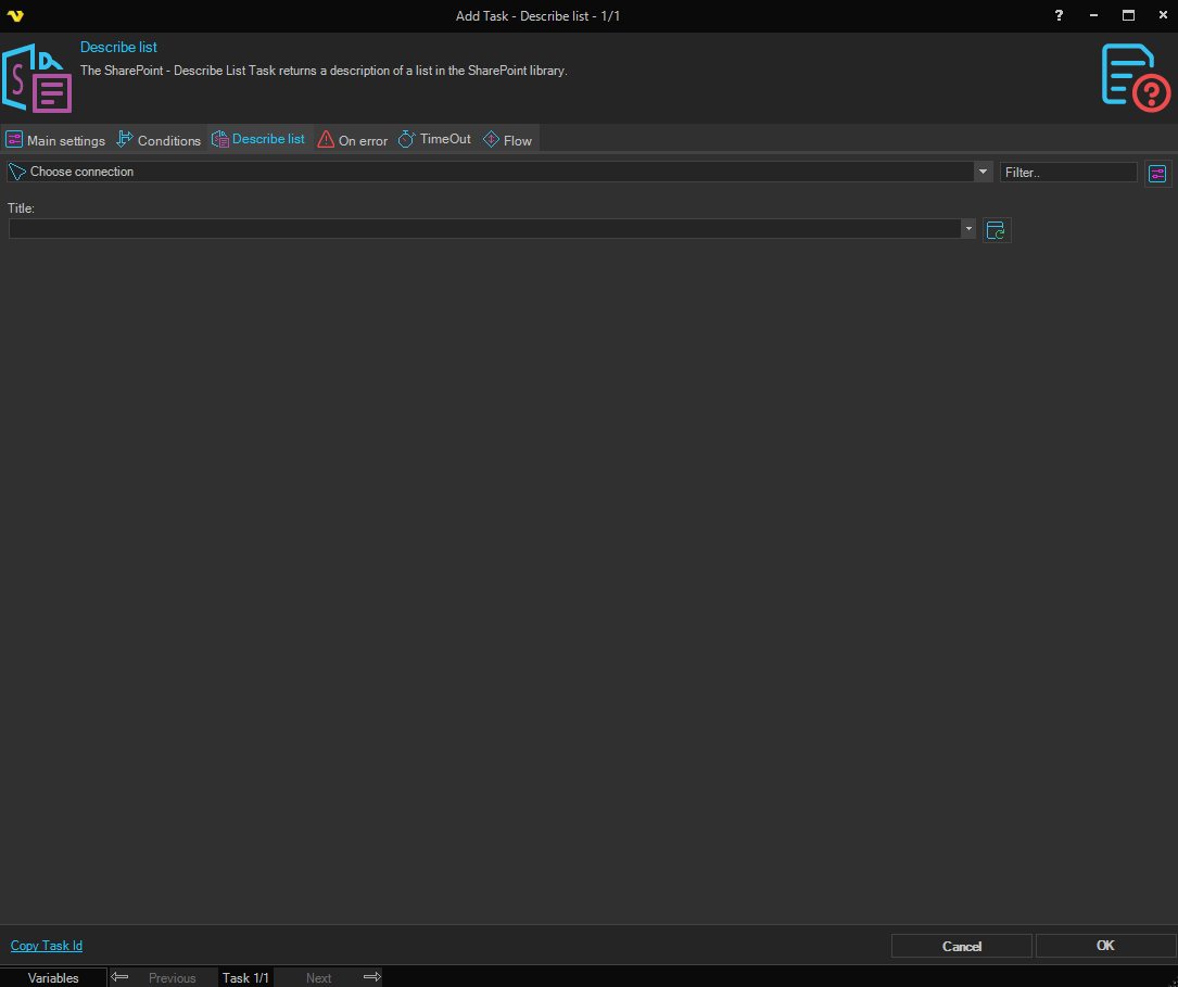describe-list | VisualCron Documentation