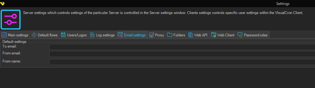 settings-email-settings | VisualCron Documentation