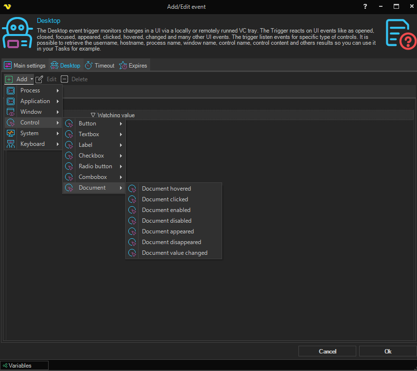 event-trigger-desktop | VisualCron Documentation
