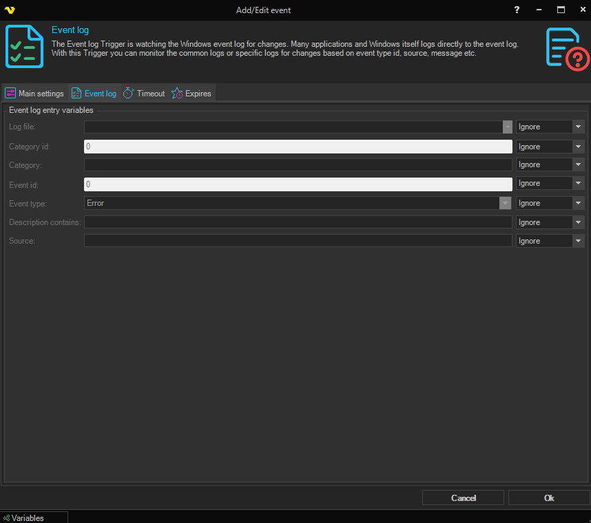 event-trigger-event-log | VisualCron Documentation