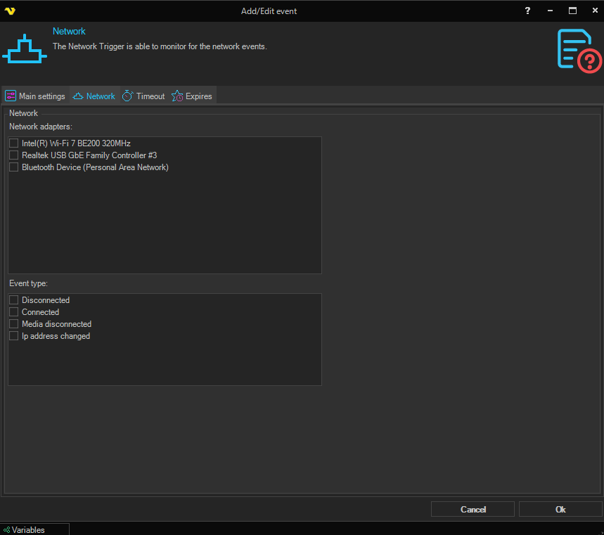 event-trigger-network-change | VisualCron Documentation