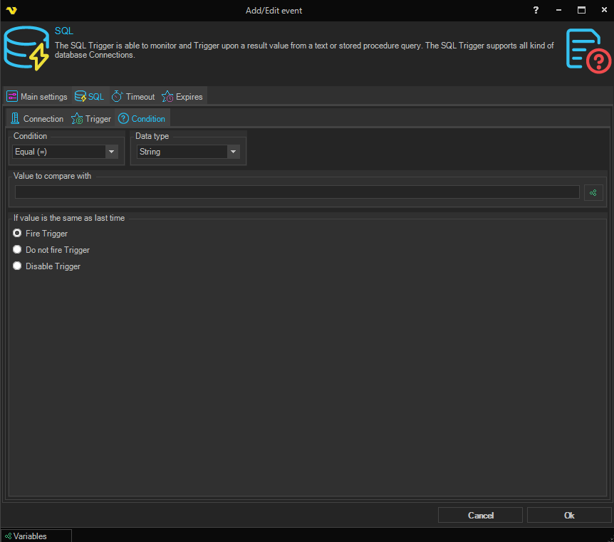 event-trigger-sql | VisualCron Documentation