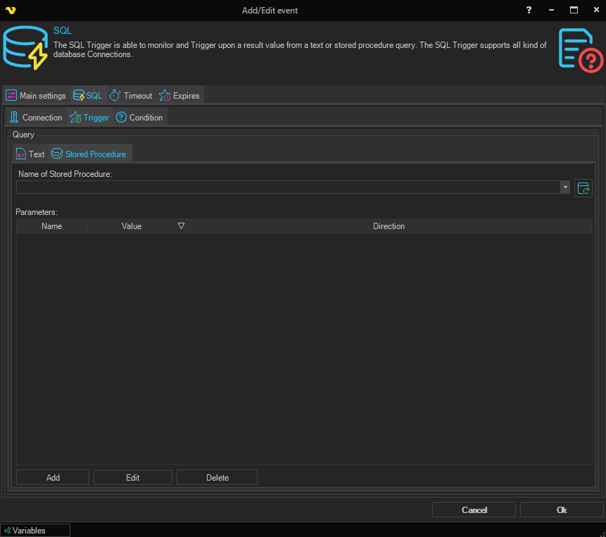 event-trigger-sql | VisualCron Documentation