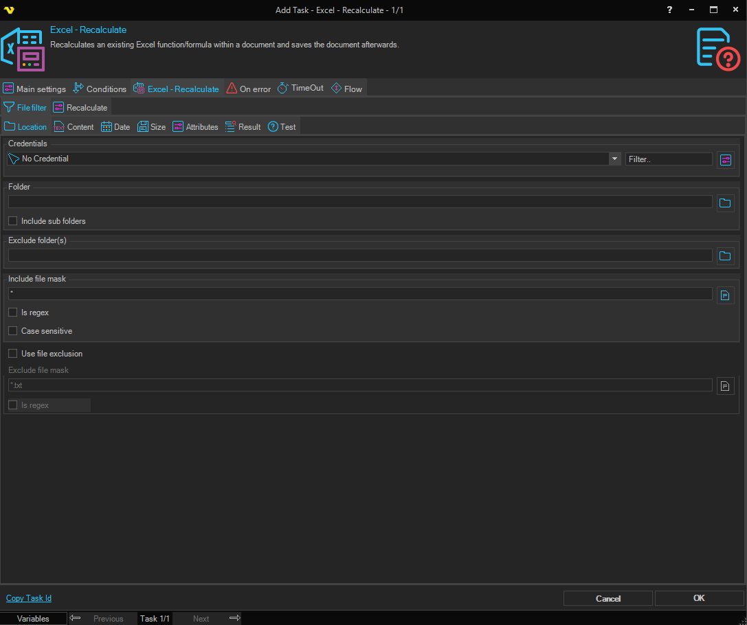 excel-recalculate | VisualCron Documentation