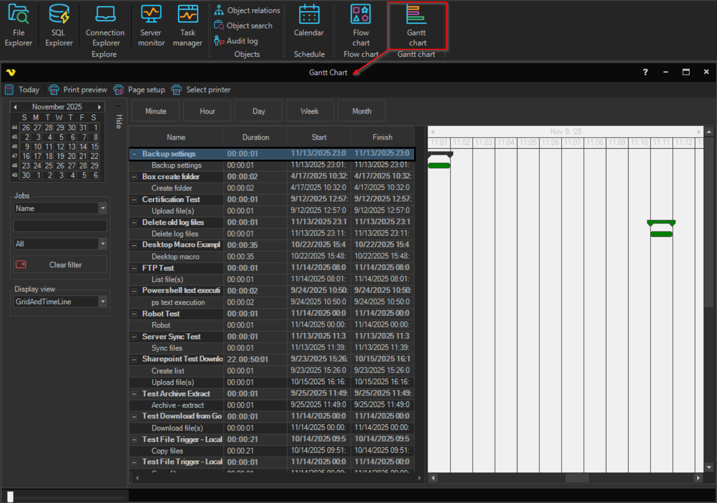 gantt-chart | VisualCron Documentation