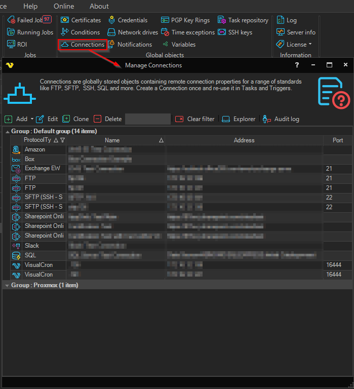 global-connections | VisualCron Documentation