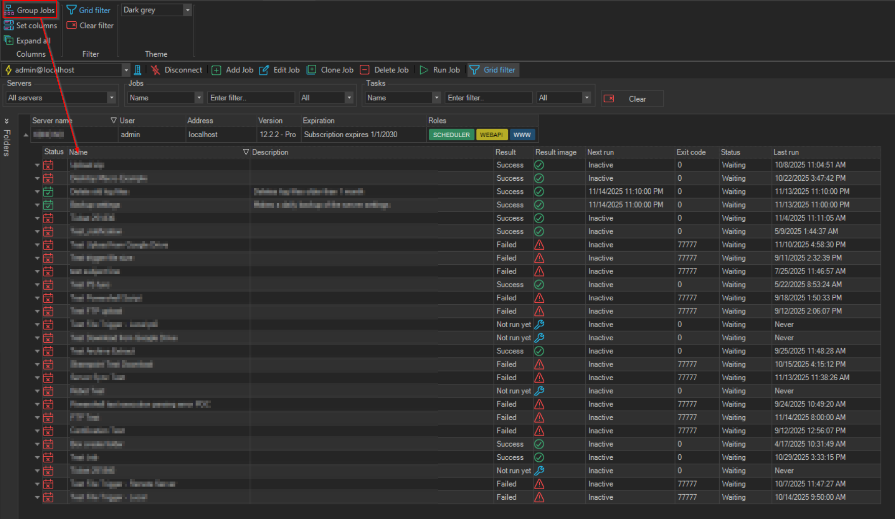 columns-group-jobs | VisualCron Documentation