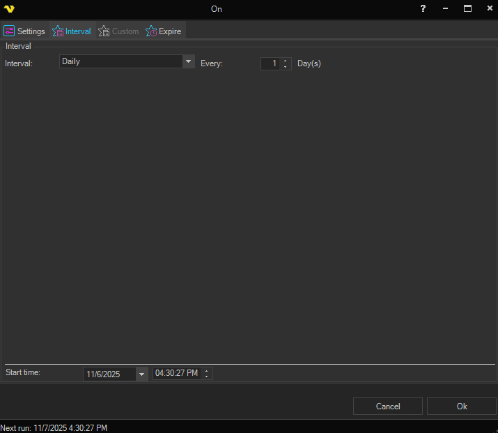 interval-time-trigger | VisualCron Documentation