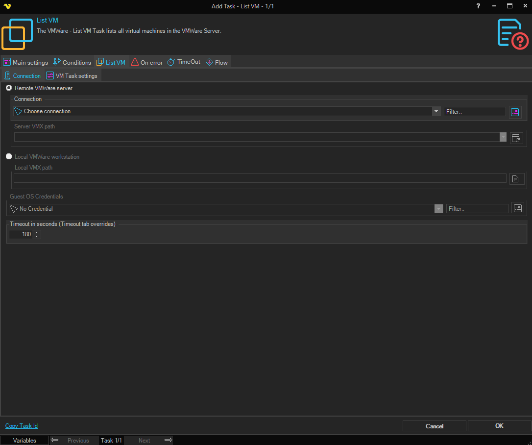 list-vm | VisualCron Documentation
