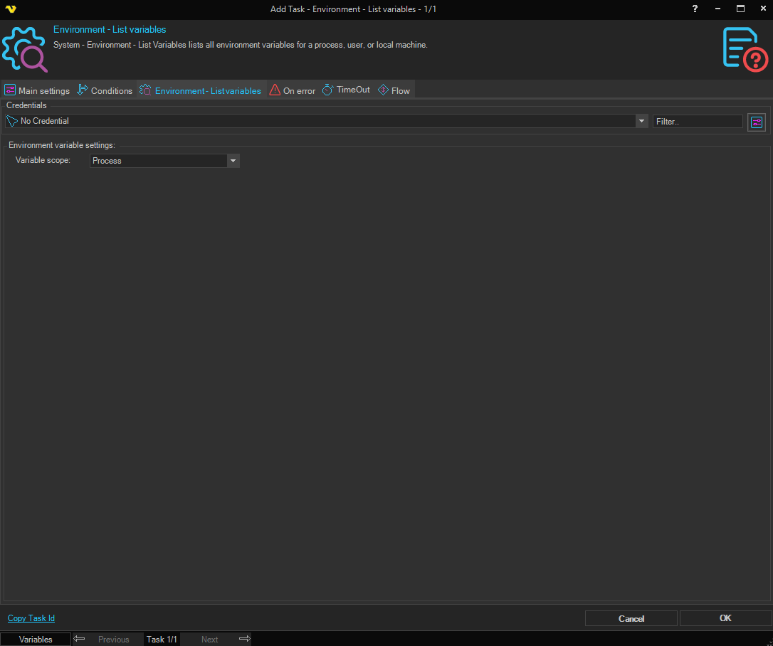 environment-list-variables | VisualCron Documentation