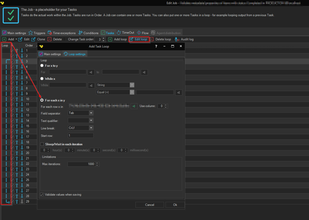 Visualdon Loop job-tasks-loop-functionality | VisualCron Documentation