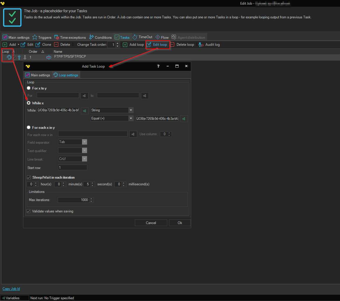 Visualdon Loop job-tasks-loop-functionality | VisualCron Documentation