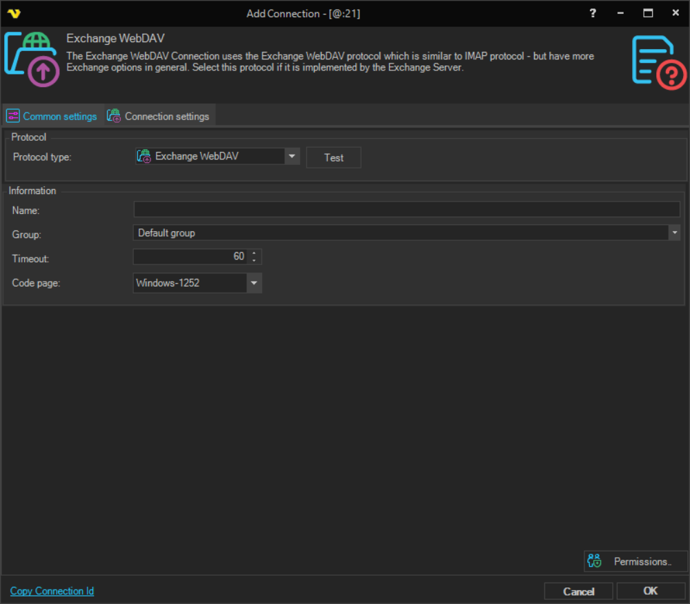 connection-exchange-webdav | VisualCron Documentation