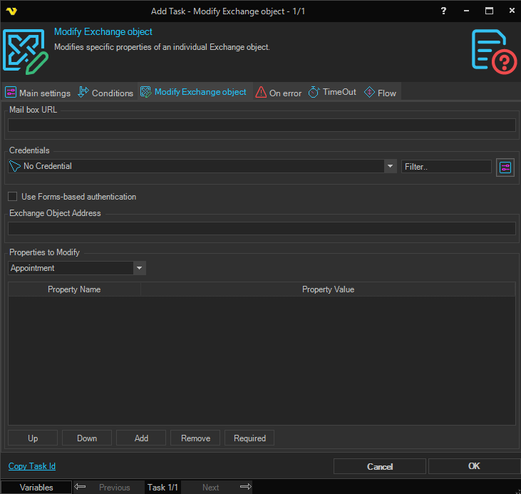 modify-exchange-object | VisualCron Documentation