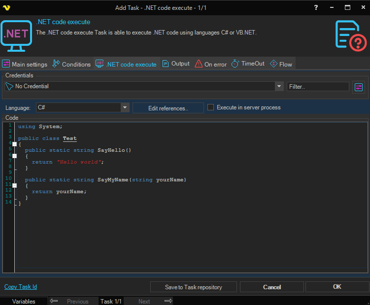 job-tasks-task-process-dot-net-code-execute | VisualCron Documentation