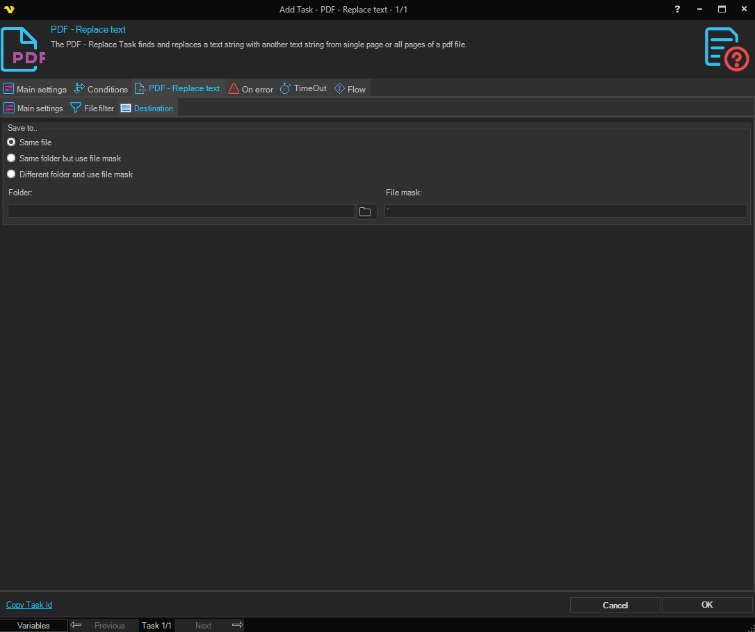 replace-text | VisualCron Documentation