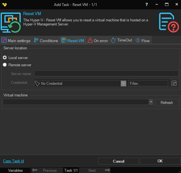 reset-vm | VisualCron Documentation
