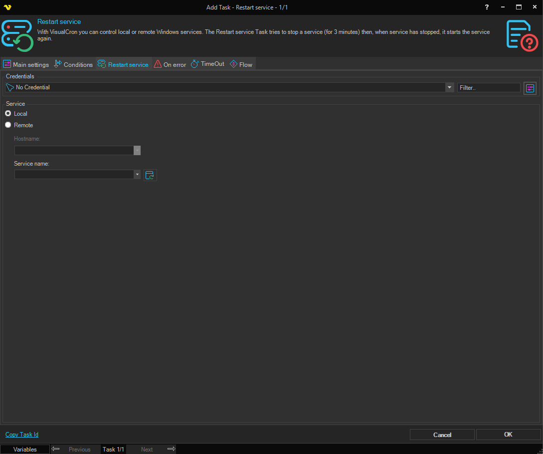 restart-service | VisualCron Documentation