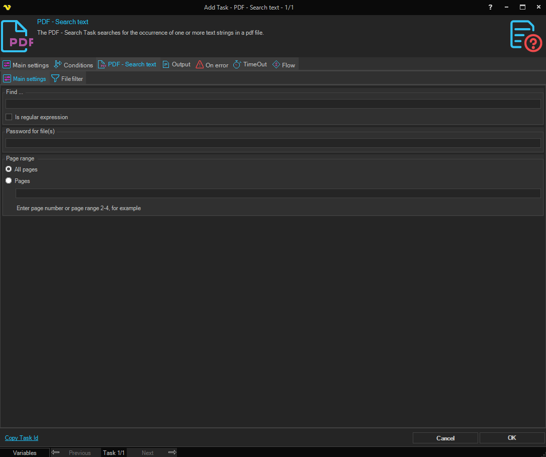 search-text | VisualCron Documentation