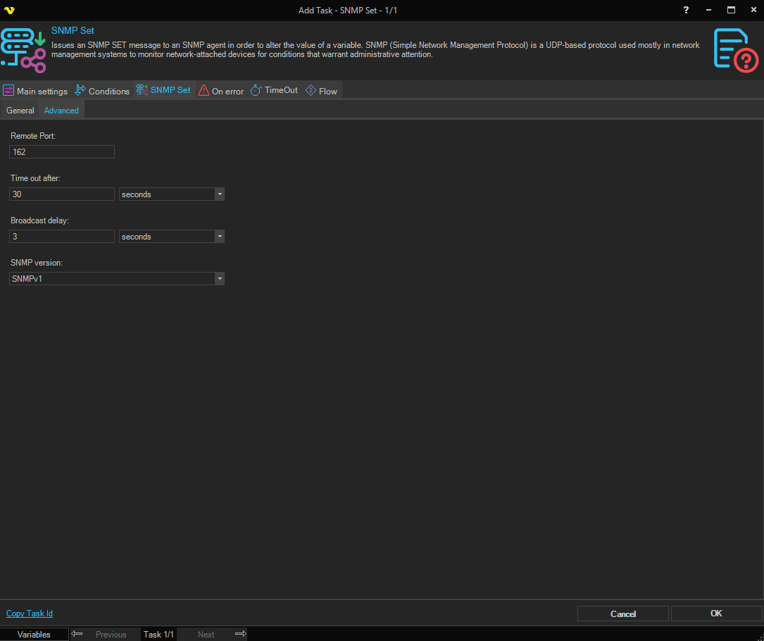 snmp-set | VisualCron Documentation