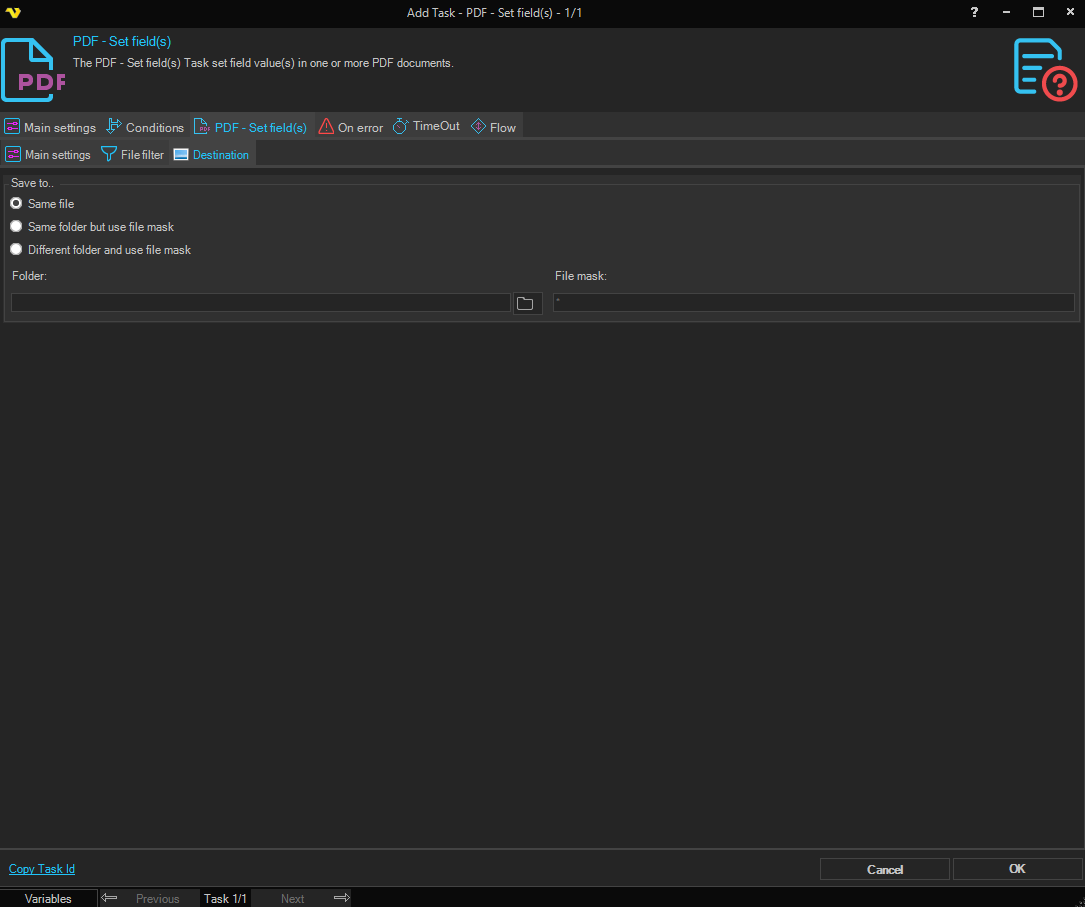 set-field | VisualCron Documentation