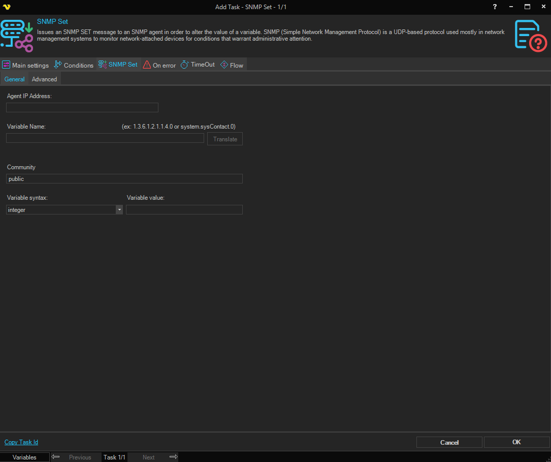 snmp-set | VisualCron Documentation
