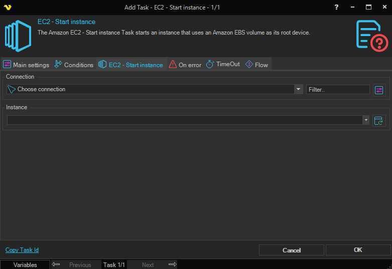 start-instance | VisualCron Documentation