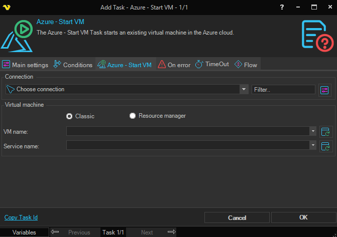 start-vm | VisualCron Documentation