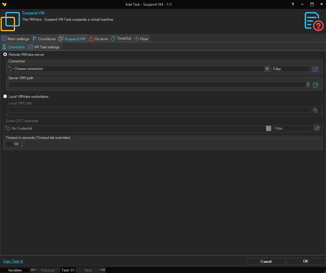 suspend-vm | VisualCron Documentation