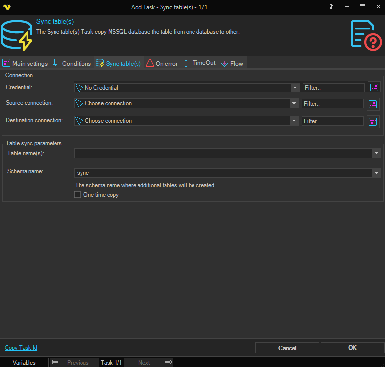 sync-tables | VisualCron Documentation