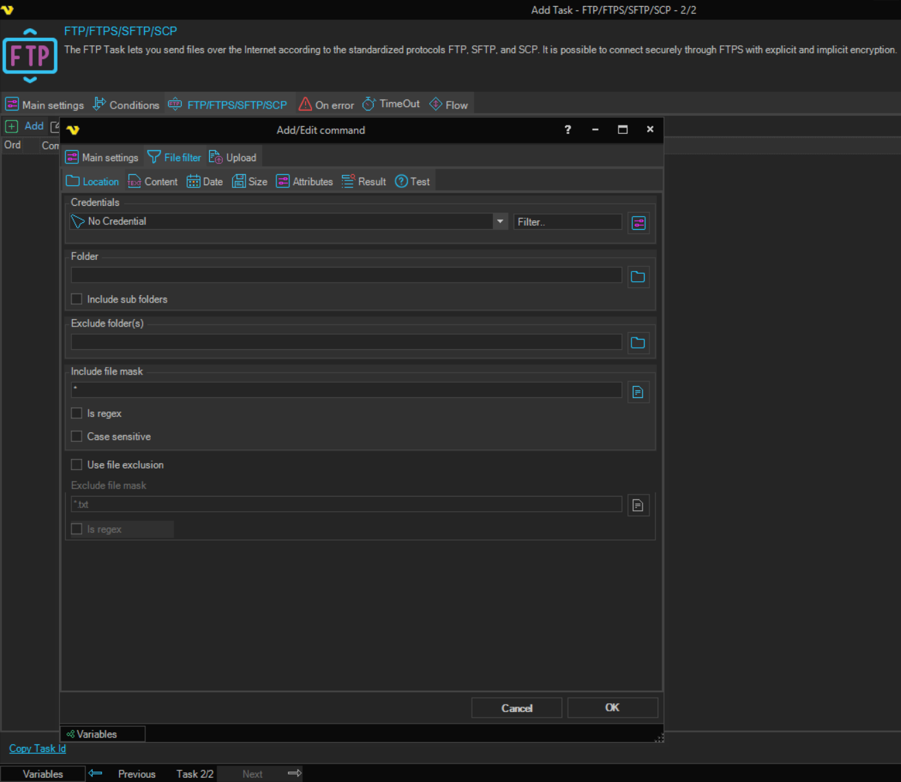 command-upload-files | VisualCron Documentation