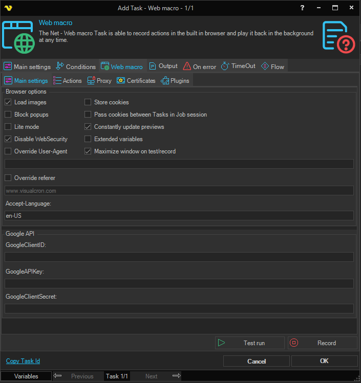 web-macro | VisualCron Documentation