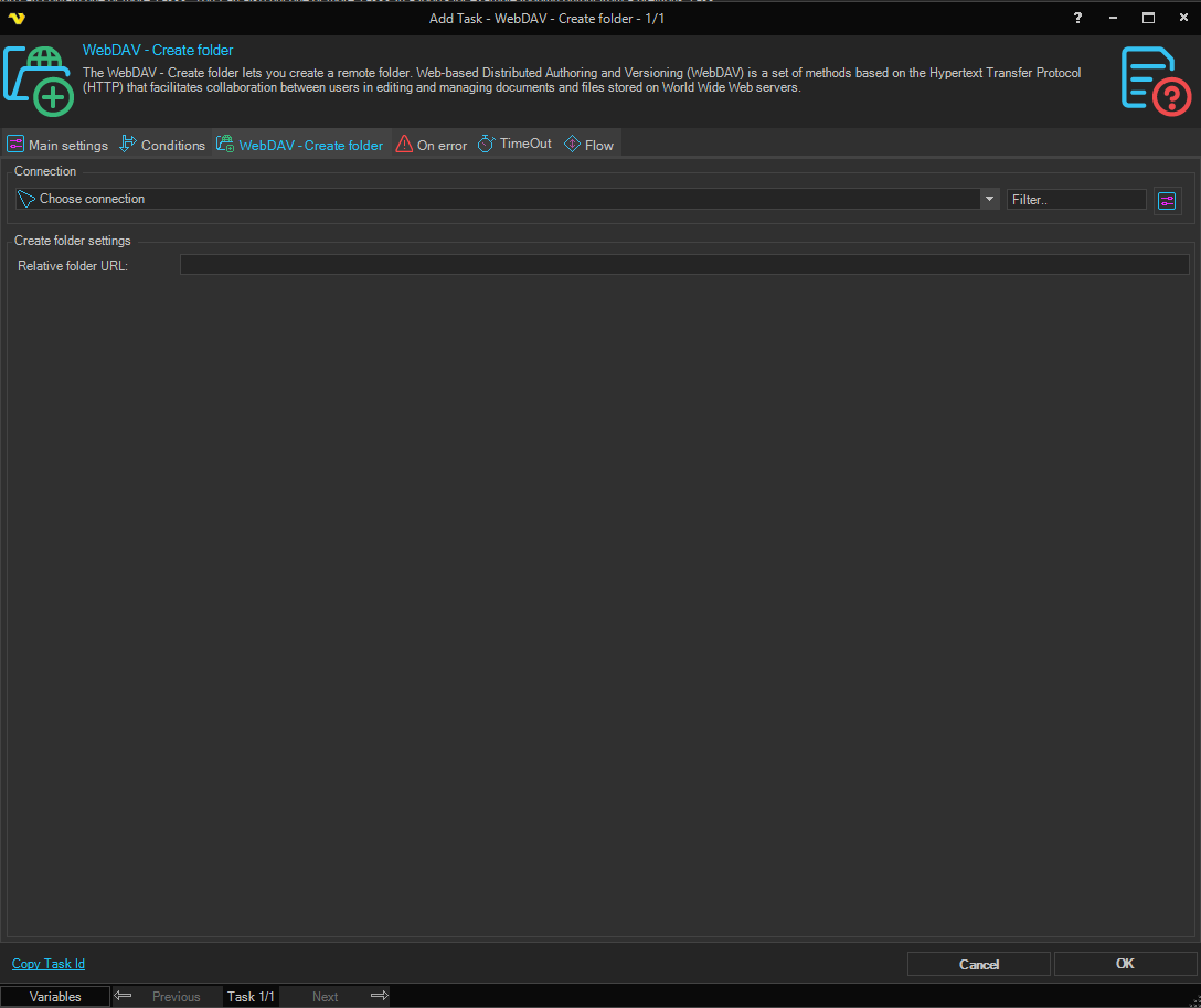 webdav-create-folder | VisualCron Documentation