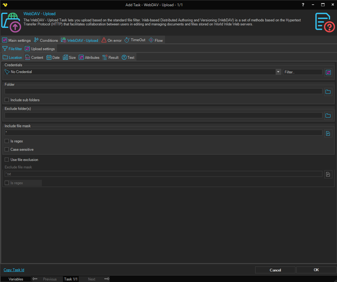 webdav-upload | VisualCron Documentation