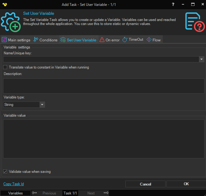 set-user-variable | VisualCron Documentation